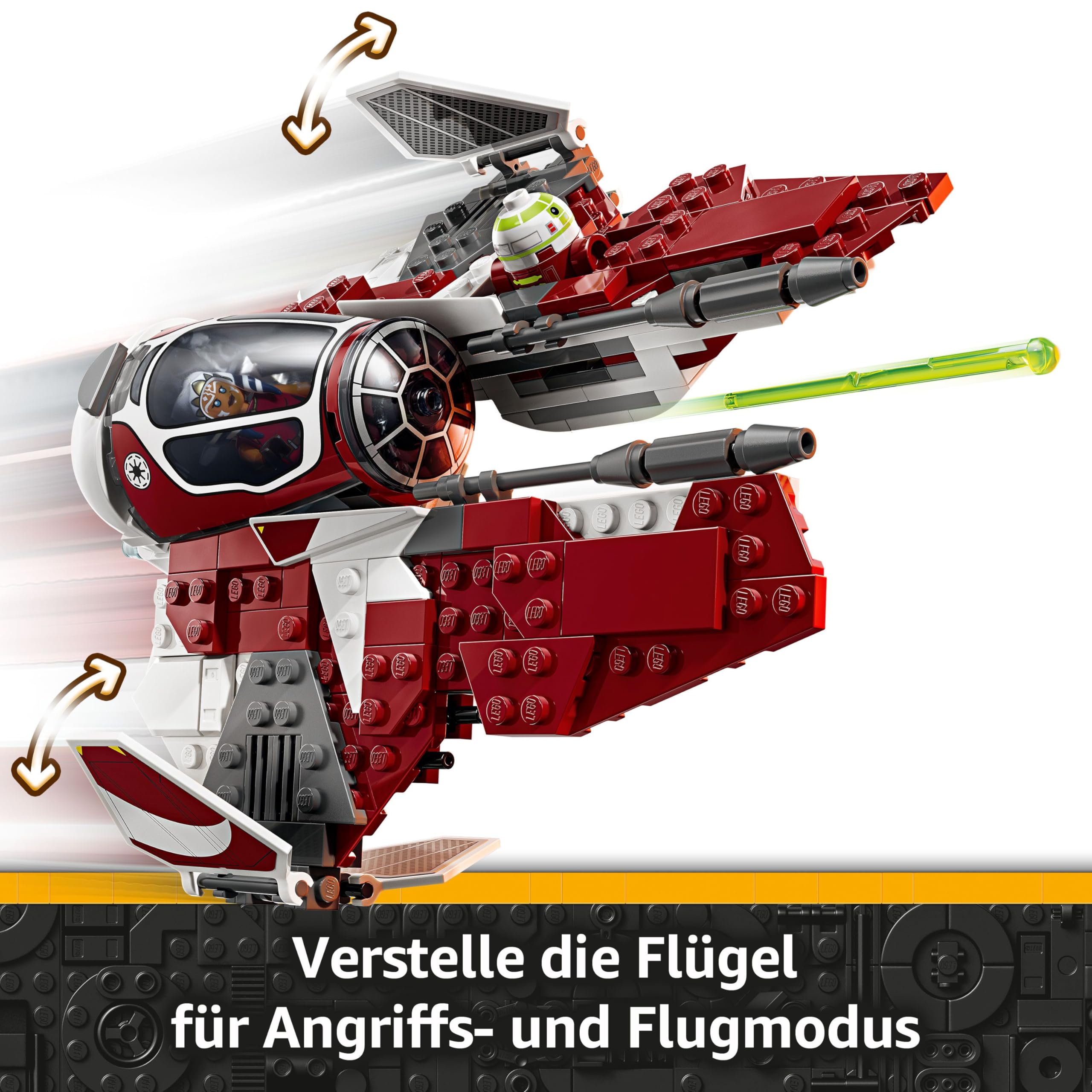 LEGO Star Wars 75401 Ahsokas Jedi Interceptor, Sternenjäger für Fans von The Clone Wars, Ahsoka Tano & Anakin Skywalker Minifiguren, mit Lichtschwertern und R7-A7, für Jungen und Mädchen ab 8 Jahren 3