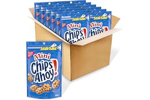 CHIPS AHOY! Mini Original Chocolate Chip Cookies, Snack Pack, 12 - 8 Ounce Snak-Saks (Pack of 12)
