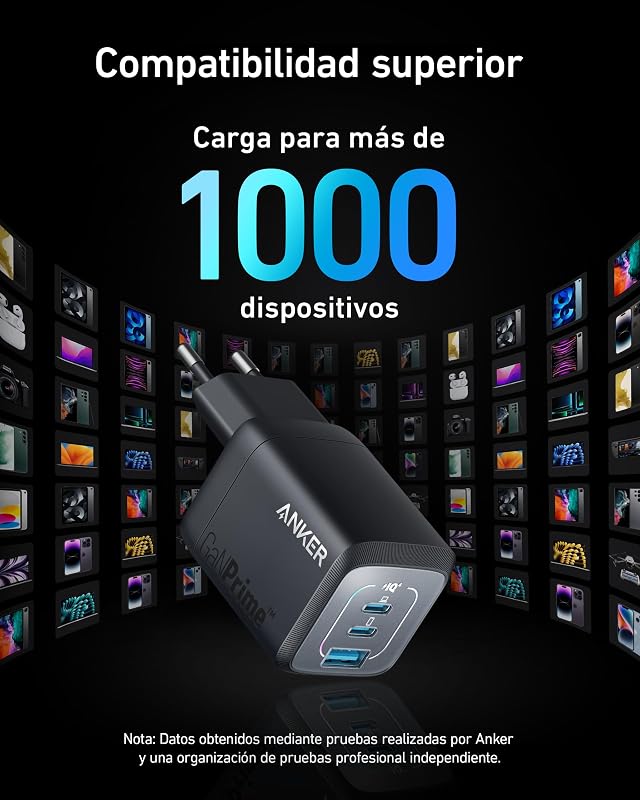 Carregador anker 67w usb-c, carregador de parede anker prime gan, carregador rápido dobrável compacto de 3 portas, para macbook pro/air, ipad pro, iphone 14/pro, galaxy s23/s22, note20, pixel, apple watch e muito mais
