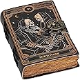 cuero Book of Spells Leather Journal Deckle Edge Paper Grimoire Printed Journal The Lovers Tarot Notebook Spiral Gothic Notebook Skull lover Antique Vintage Leather Journals for Men and Women