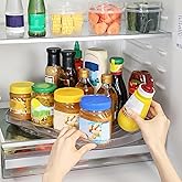 ROWNYEON Lazy Susan Turntable Organizer for Large Refrigerator, 360° Rotate Fridge Organizers and Storage, 16.54 Inches Rectangle Lazy Susan Organizer for Fridge, Cabinet, Pantry,1