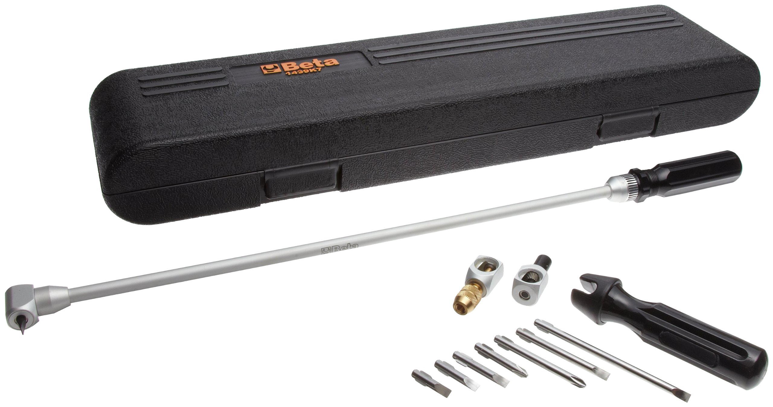 Beta 14390101 Model 1439 K7 Angular Screwdriver, 90° Long Series with Blades in Case