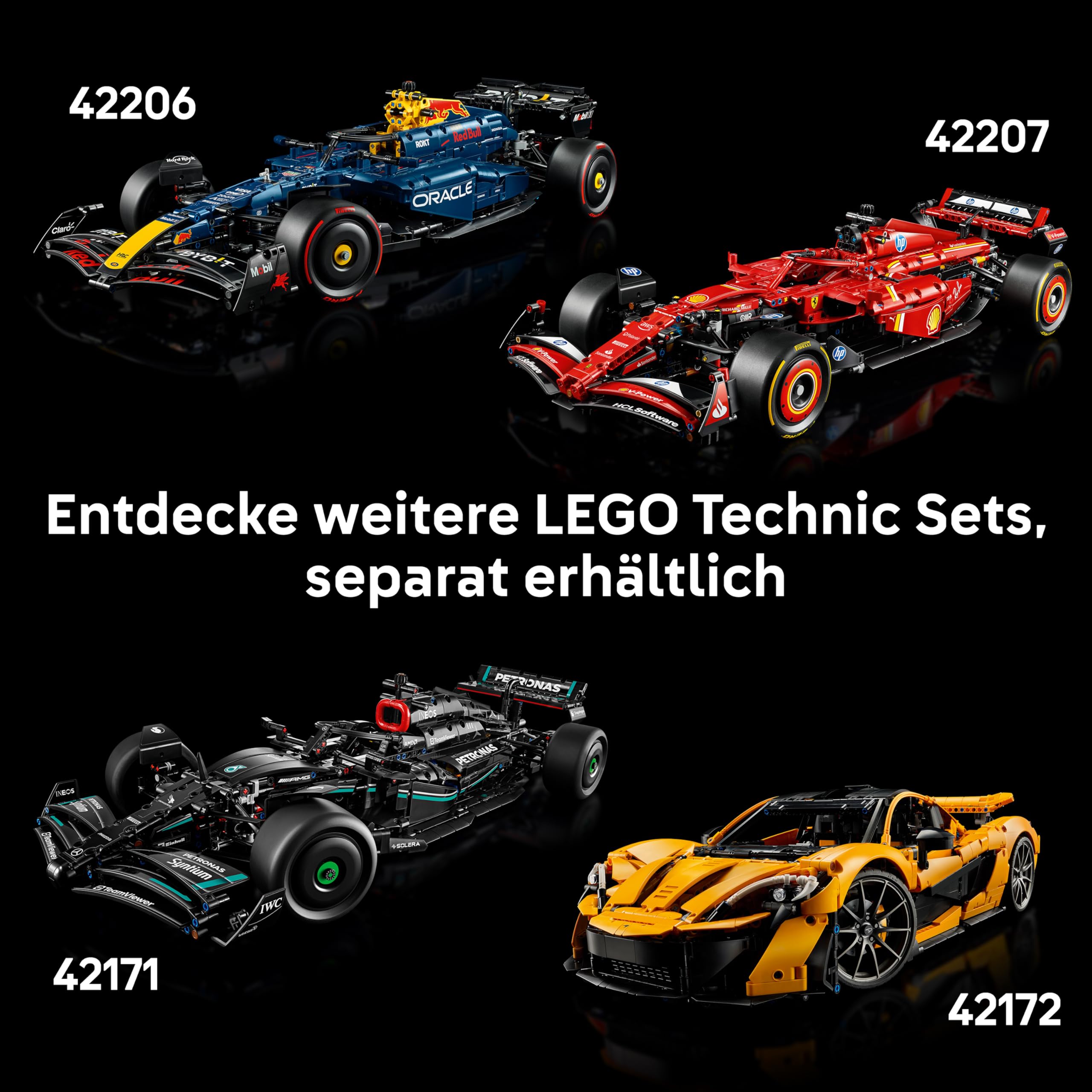 LEGO Technic McLaren MCL39 F1 Rennwagen - Modellbau für Erwachsene - Sammler Set mit V6-Motor, Differential & DRS-Aktivierung - Geschenkidee für Racing- & Motorsport Fans - 42228 8