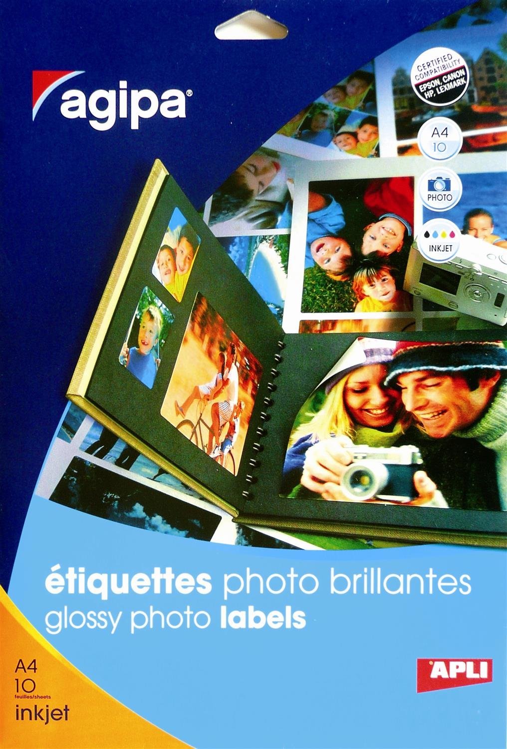 agipa 118944 High Gloss Labels 210 x 297 mm White