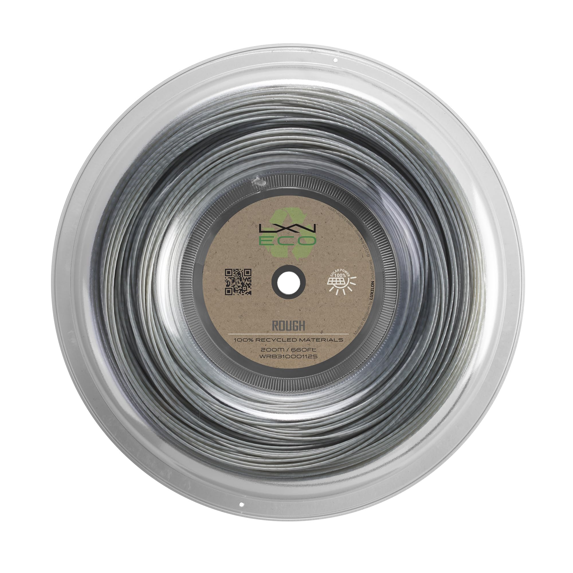Luxilon Eco Rough Tennis String, 200 m Roll, Grey, 1.25 mm,