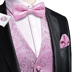 Hi-Tie Mens Suit Vest Bowtie Set Ties for Men V