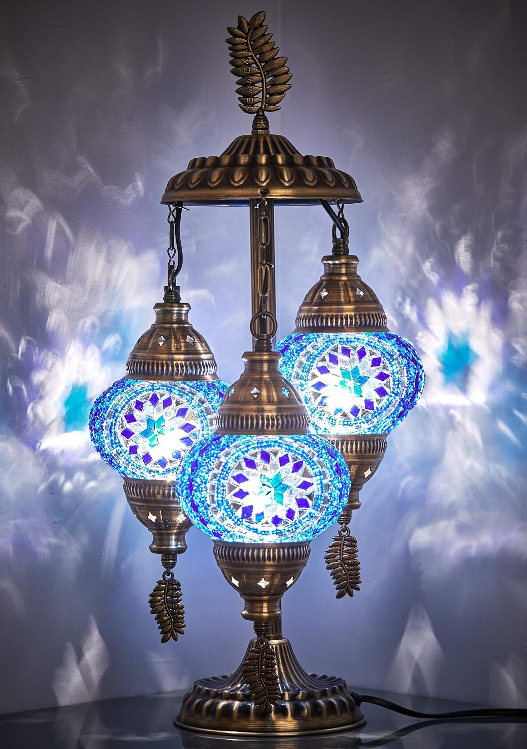 DEMMEX 2021 Stunning 3 Globe Turkish Moroccan Bohemian Table Desk