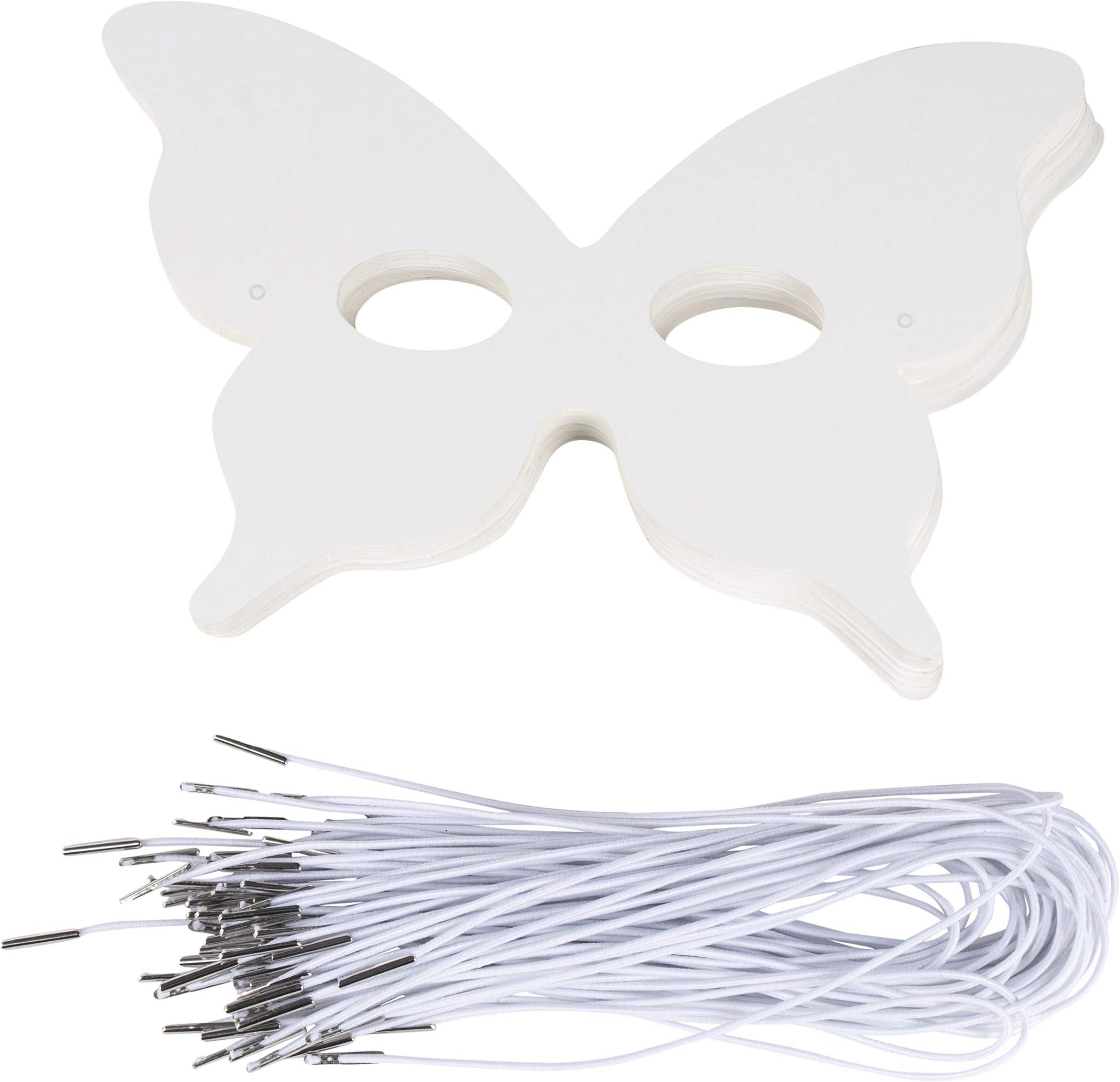 Juvale 48 Pack Blank Butterfly Eye Mask for Masquerade, Mardi Gras Masks for Costume Party Decoration, DIY Arts and Crafts (5.1 x 7.8 Inch)