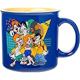 Silver Buffalo Disney A Goofy Movie Retro Featuring Roxanne, Max Goof, and Bobby Zimmeruski Ceramic Camper Mug, 20 Ounces