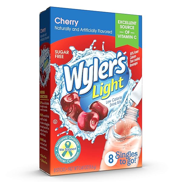 WYLER’S LIGHT SINGLES-TO-GO SUGAR FREE DRINK MIX, CHERRY,...