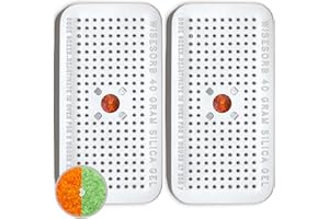 Wisesorb 40 Gram Pack of 2 Silica Gel Canister, Gun Safe Dehumidifiers (Orange to Green), Reusable Desiccant Moisture Absorbe