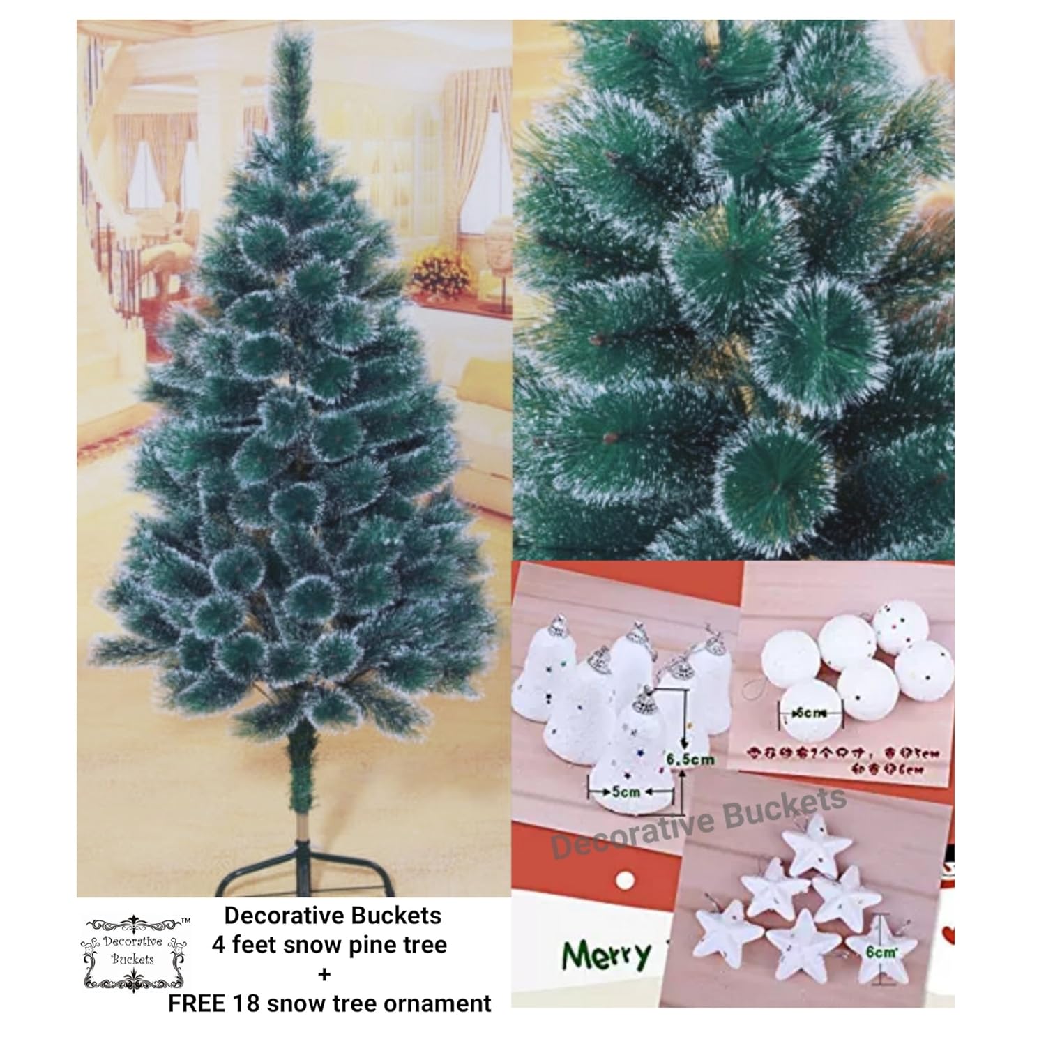 Decorative Buckets CHRISTMAS TREE 4 FEET Bavi Shop