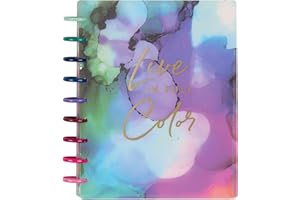 THE HAPPY PLANNER Happy Planner Disc-Bound Planner Jan.–Dec. 2026, Includes 3 Extra Months and 2 Sticker Sheets, Classic Size, 7" x 9.25", Horizontal Layout, Live in Color