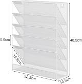 EasyPAG Metal 6 Tier A4 Wall Mounted Document Holder White view 2