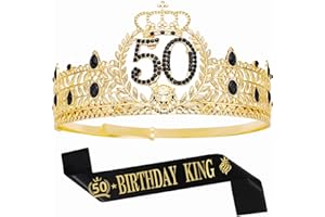 JITINX Birthday King Crown and Sash, Gifts for Men. Birthday Party Decoration for Men