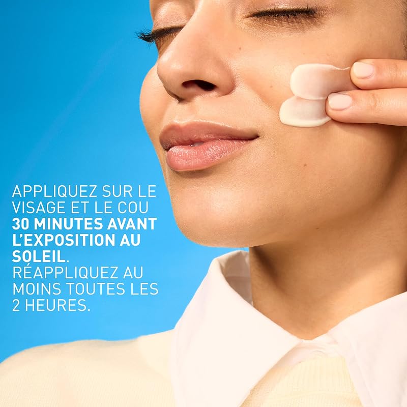 , Fluide Hydratant Invisible SPF 50 Visage, Haute Protection Solaire Visage, Peaux Normales à Sèches, Hydratation 24H, Fini Invisible, Base de Maquillage, Glycérine & Vitamine E