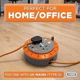Status 10m Cassette Cable Reel with Double Socket 10A Extension Lead Orange view 3