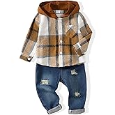 Renotemy Toddler Baby Boy Clothes Denim Outfits Infant Hooded Sweatshirt Jeans Pants Little Boys Clothing