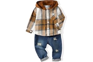 Renotemy Toddler Baby Boy Clothes Denim Outfits Infant Hooded Sweatshirt Jeans Pants Little Boys Clothing