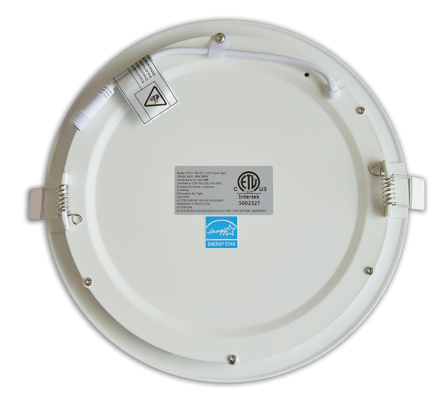 LED FANTASY 8-Inch 18W 120V Recessed Ultra Thin Ceiling LED Light Retrofit Downlight Wafer Panel Slim IC Rated ETL Energy Star 1260 Lumens (5000k, ...