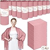 Xtinmee 50 Pack Pashmina Shawl Bulk Pashmina Wraps Scarf for Guest Wedding Favor Women Gifts Bridal Shower Birthday Party