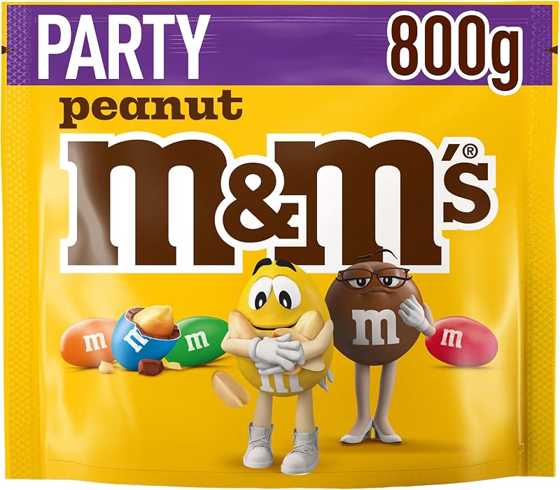 M&M'S - Saco a granel de chocolate de leite e amendoim para festas, presente de chocolate e aperitivos para noites de cinema, 800 g (a embalagem pode variar)