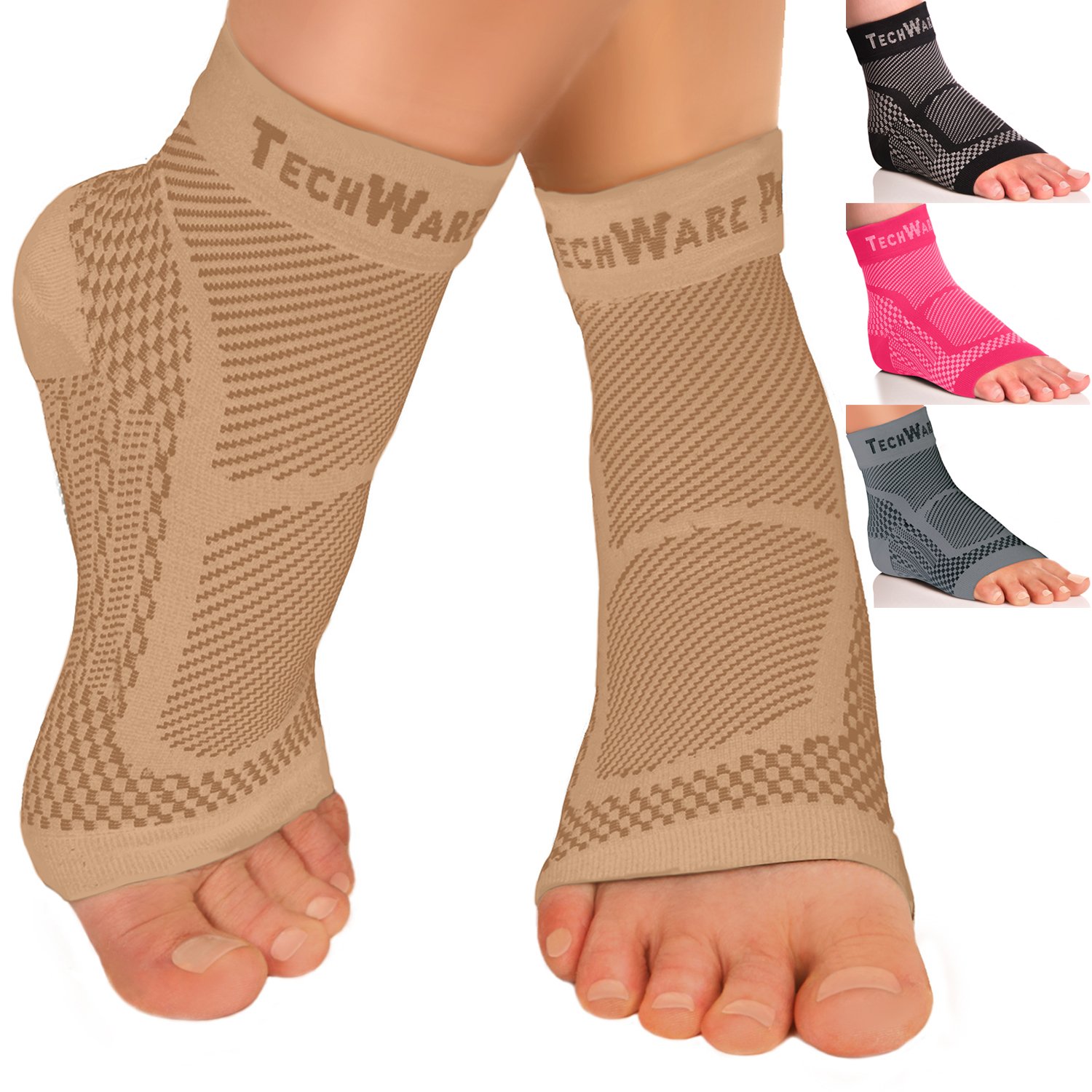 TechWare Pro Ankle Brace Compression Sleeve Relieves Achilles