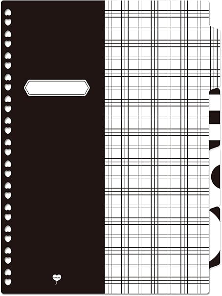 Amazon ラブリーフ ハート穴インデックス B5 26穴 4山 ブラック Idb5001 3 文房具 オフィス用品 文房具 オフィス用品