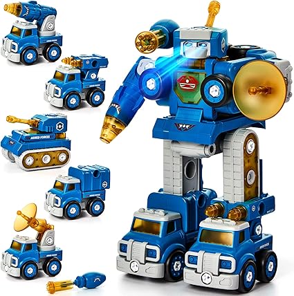 Take Apart Robot Toy Vehicle Set 5 in 1 