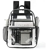 USPECLARE Clear Backpack for Stadium Approved 12×6×12, Water proof Clear Bag for Stadium Events and Concert Work Sport Event