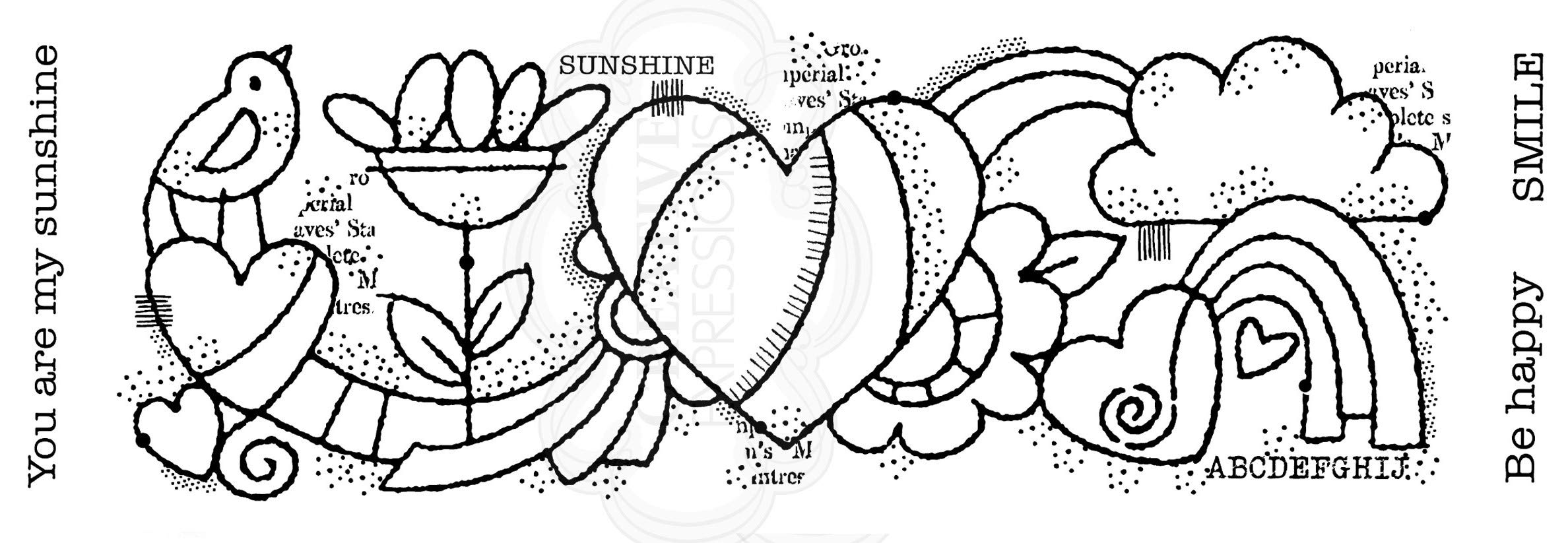 Woodware Francoise Collection-Clear Stamp-Heart Border, A6, Transparent, FRS408