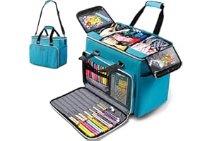 MYBAGZING MYBAGZIING Knitting Bag, Large Yarn Storage Organizer, Crochet Bags and Totes, Yarn Bags for Crocheting, Yarn Holder Case for Knitting Needles, Crochet Hooks, Knitting Accessories, Unfinished Project