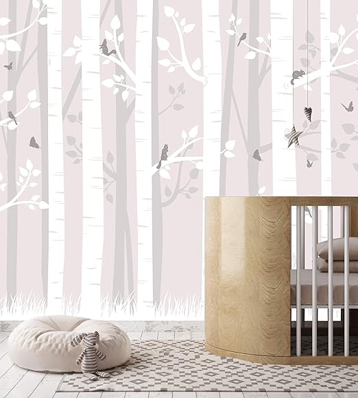 Kindertapete Birkenwald 368 X 280 Cm Vliestapete Birkenstamme Baume Wald Fur Kinder Uv Wasserbestandiger Druck 3d Tapete Inklusive Kleister Anleitung Furs Kinderzimmer Amazon De Baumarkt