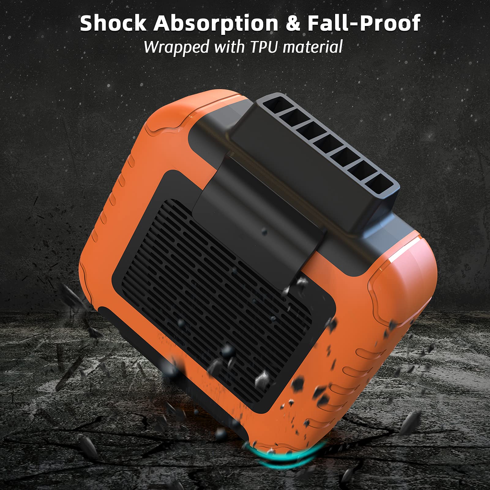 SLENPET 6000mAh Portable Waist Clip Fan with 23H Working Time, 6200RPM Strong Airflow, 3 Speeds, Rechargeable Battery Operated Personal Hands-free USB Belt Fan for Clothes Shirt Farm Work Hiking