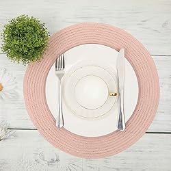 SHACOS Round Braided Placemats Set of 4 Washable