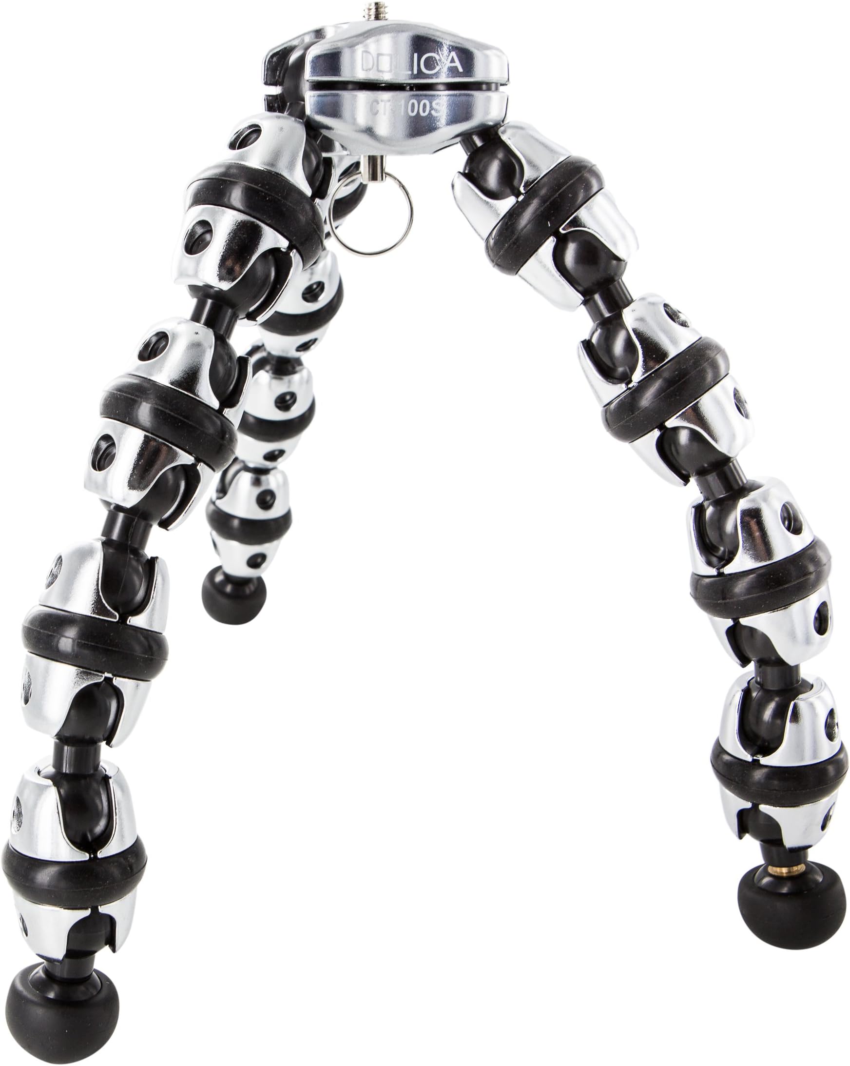 Dolica CT-100S Transformer Flexible 10-Inch High Tripod for Point and Shoot, DSLR and Camcorder Cameras (Chrome)