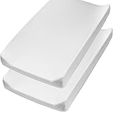 HonestBaby Organic Cotton Changing Pad Covers (Set of Two), Bright White, One Size