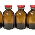 30ml Sterile Amber Vial 25pk Red