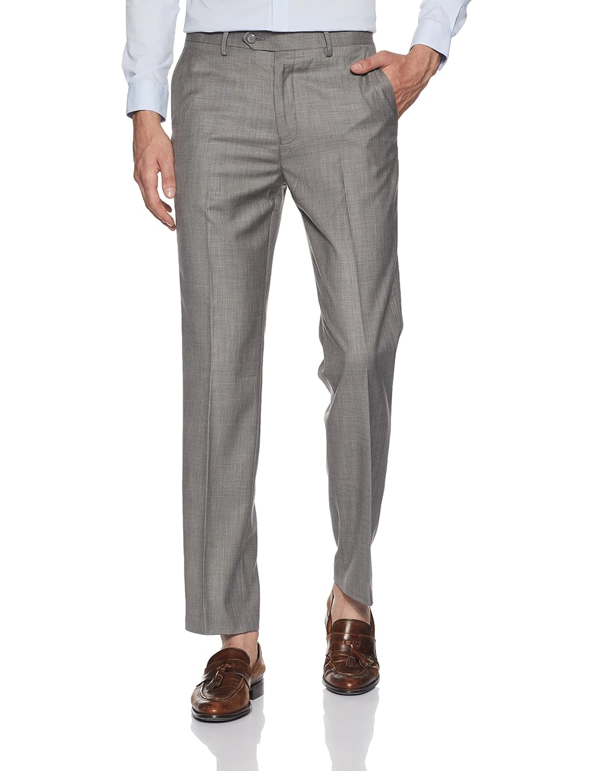 peter england men's relaxed fit synthetic formal trousers