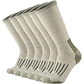 SOX TOWN Men's Merino Wool Cushion Crew Socks Moisture Wicking Control for Outdoor Hiking Work Boot Thermal Warm All Seasons