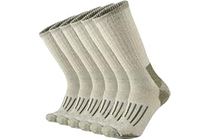 SOX TOWN Men's Merino Wool Cushion Crew Socks Moisture Wicking Control for Outdoor Hiking Work Boot Thermal Warm All Seasons