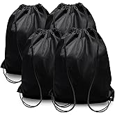 HIIXHC 4-Pack Black Drawstring Backpacks, Cinch Bag, Lightweight & Washable Sackpack, Perfect for Gym, Sports, Travel - Men & Women,X-Large 22.4"x17.5" (4, Black)