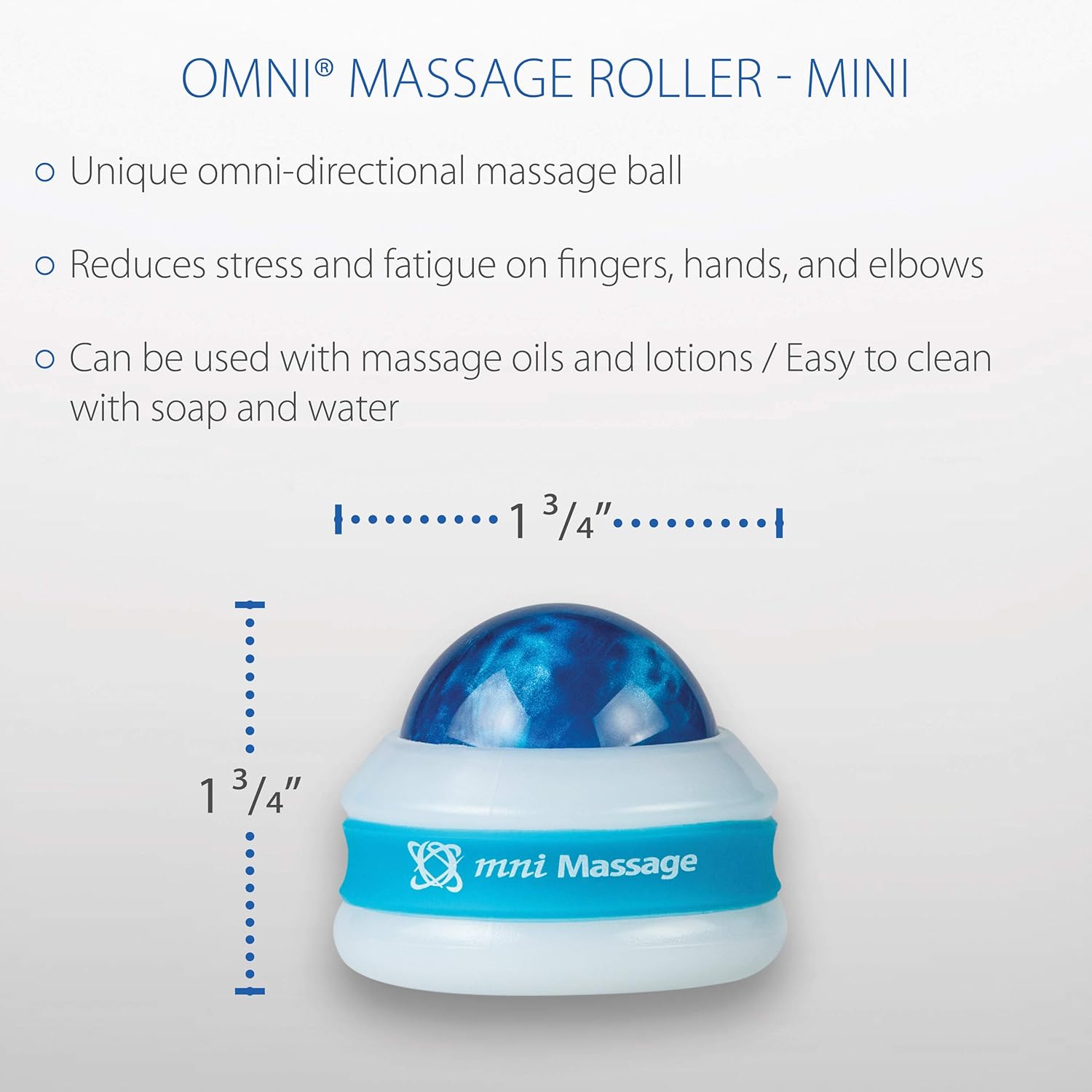 Core Products Mini Omni Massage Ball Manual Roller Massager for Self Massage Therapy Tool, White Cap - Blue: Health & Personal Care