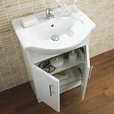 VeeBath Linx Bathroom Vanity Basin Sink Cabinet 550mm High Gloss White view 2