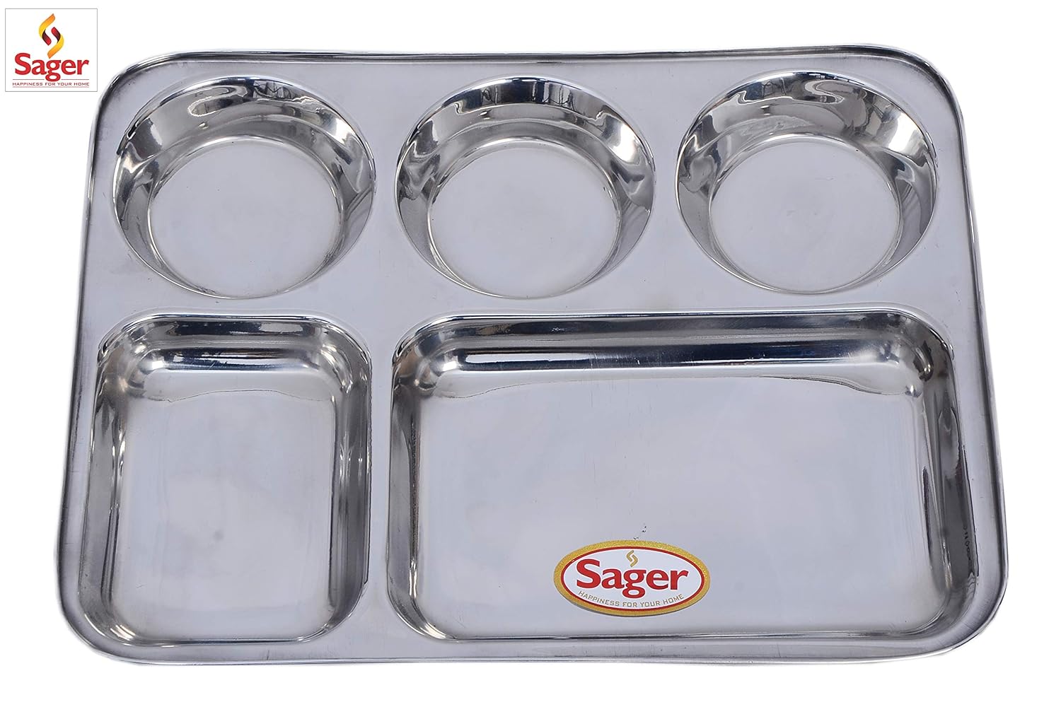 Buy SAGER Stainless Steel Lunch/Dinner Plate/Bhojan Thali 5 in 1