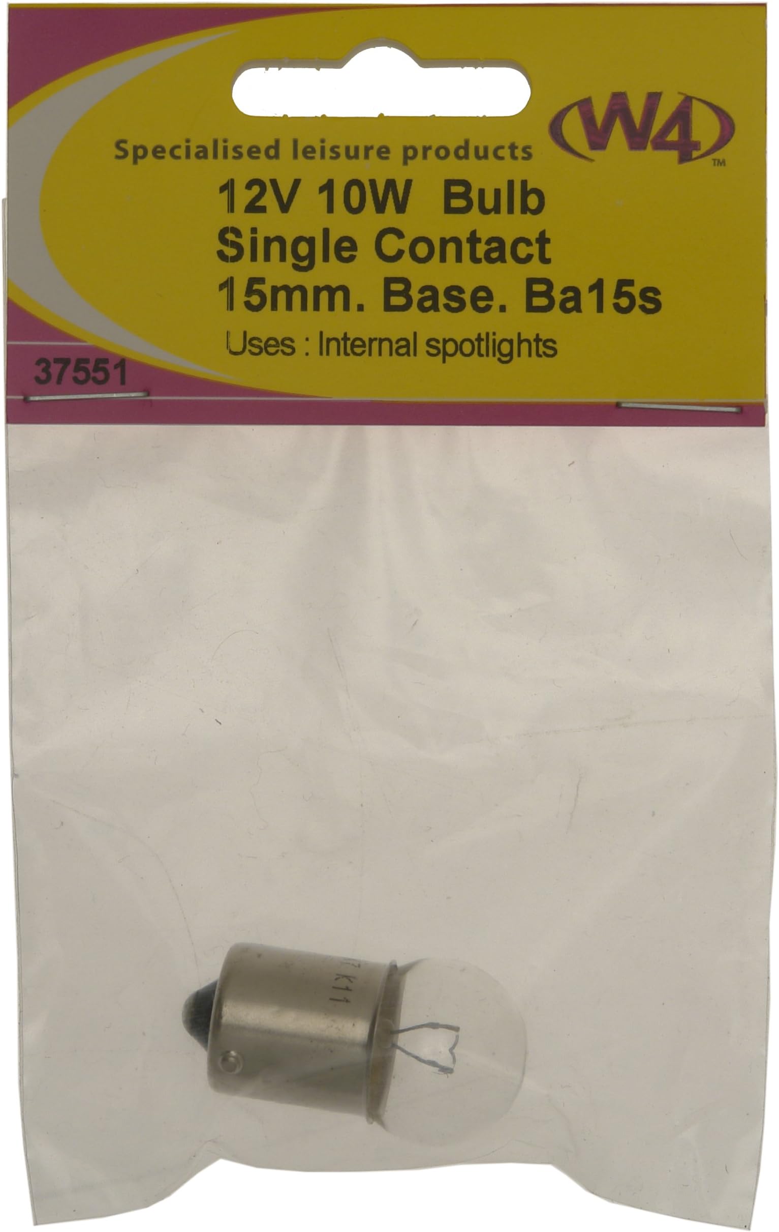 W4 12V 10W Bulb - Transparent