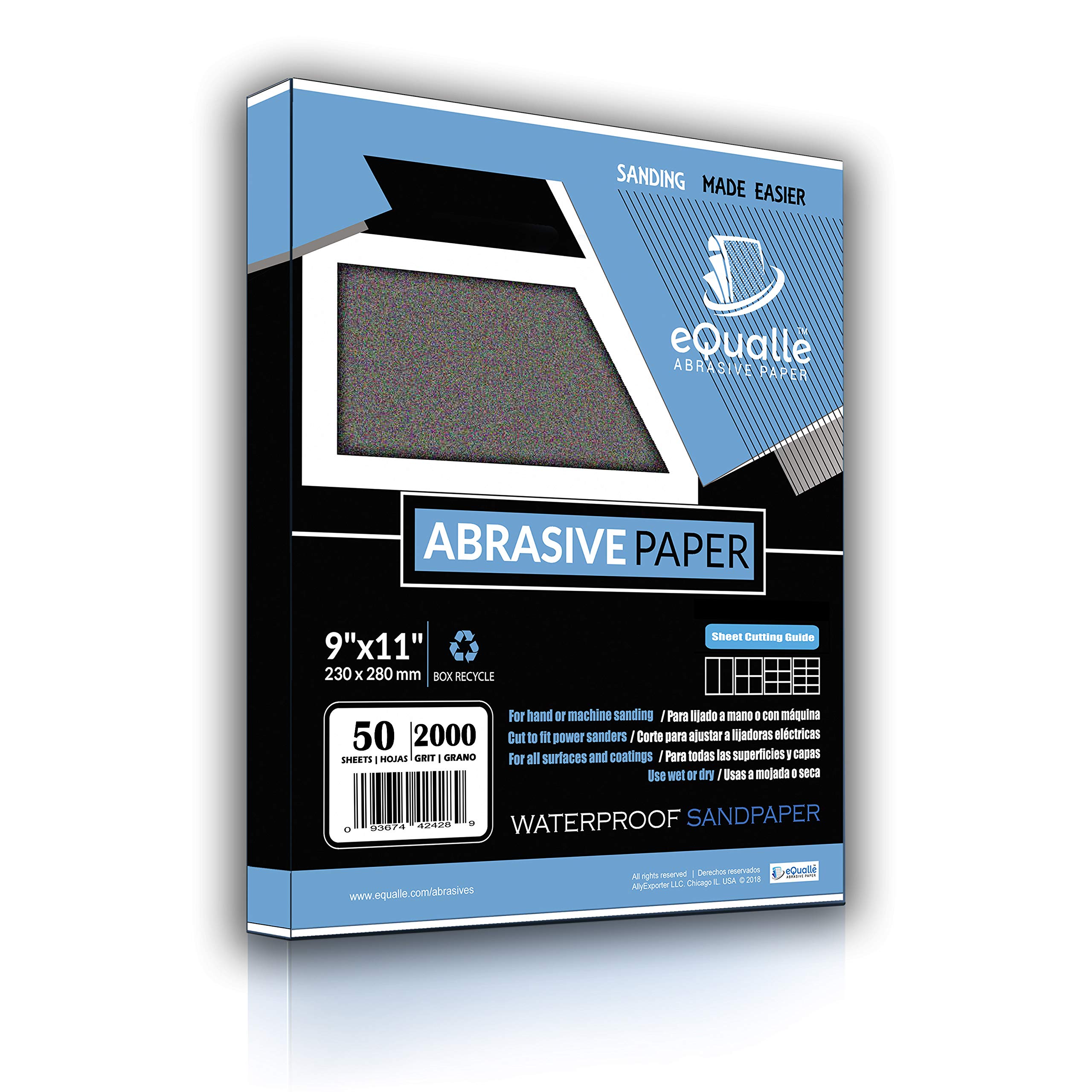 2000 Grit Sandpaper Sheets, 50-Pack, 9x11 in