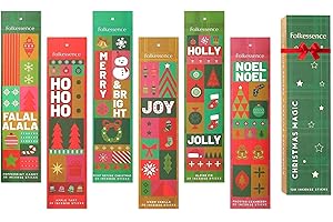 Folkulture Christmas Incense Sticks | Set of 6 Non-Toxic Incense (120 Sticks) | Peppermint Candy, Apple Tart, Frosted Cranberry, Alpine Fir | Organic Warm Vanilla Xmas Scent