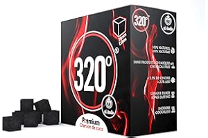 320º 320° 4kg Premium Hookah Shisha Coconut Charcoal Coal (26mm Cubes) for BBQ - 256 Cubes