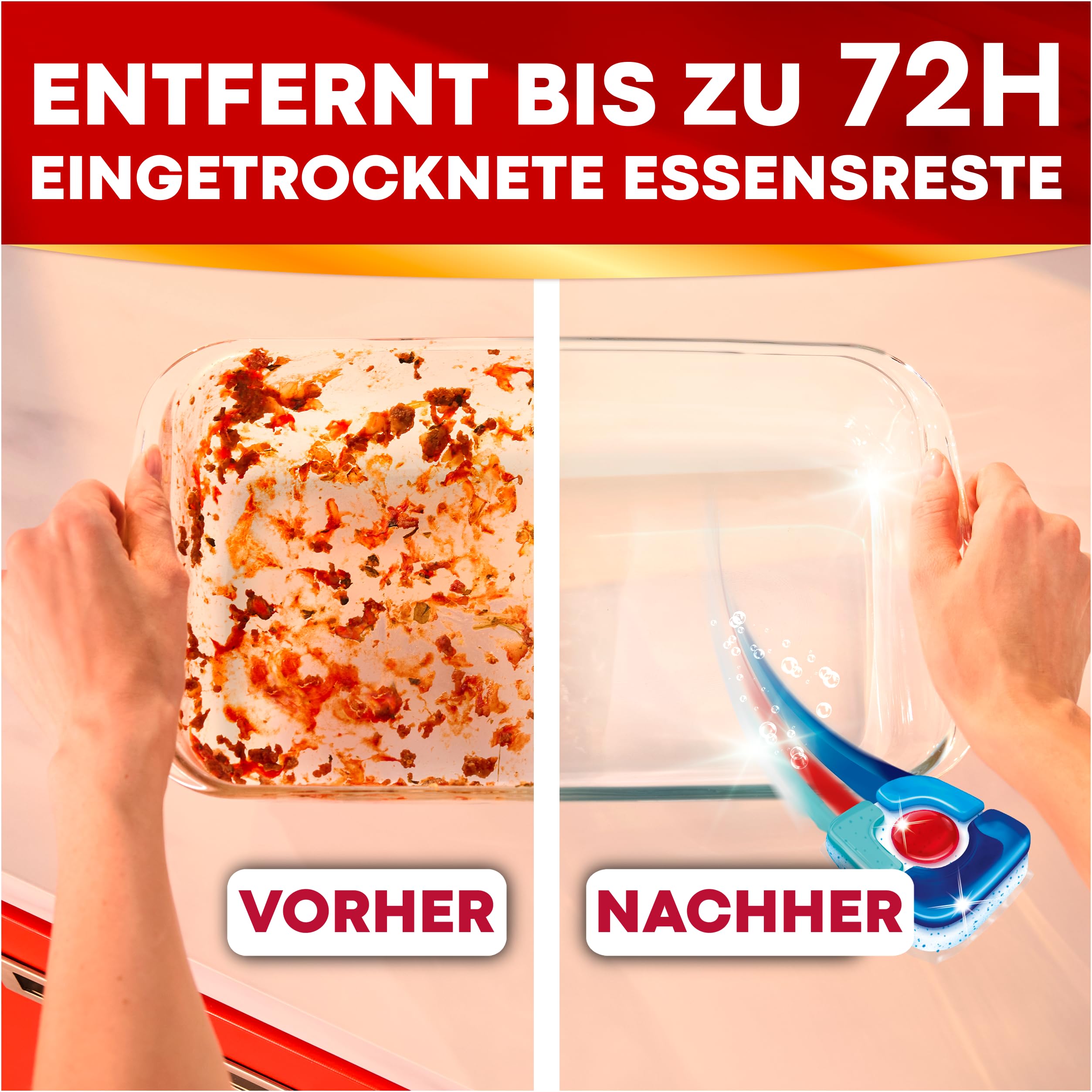 SOMAT Excellence Premium 5in1 Caps (75), schnellauflösende Spülmaschinentabs mit Extra Boost auch im Niedrigtemperatur-, Kurz- & Eco-Programm, entfernen selbst 72 h eingetrocknete Essensreste 4